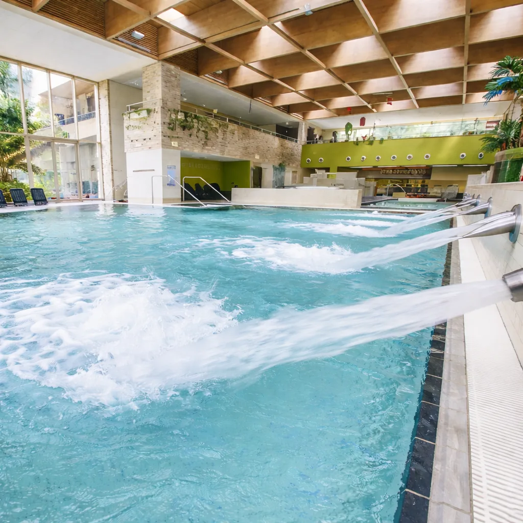Indoor pool with water jets
